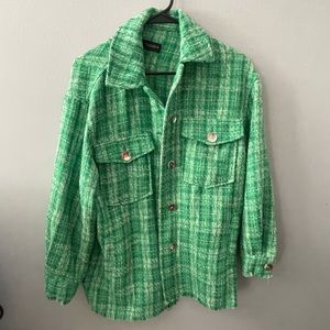 Zara green tweed jacket